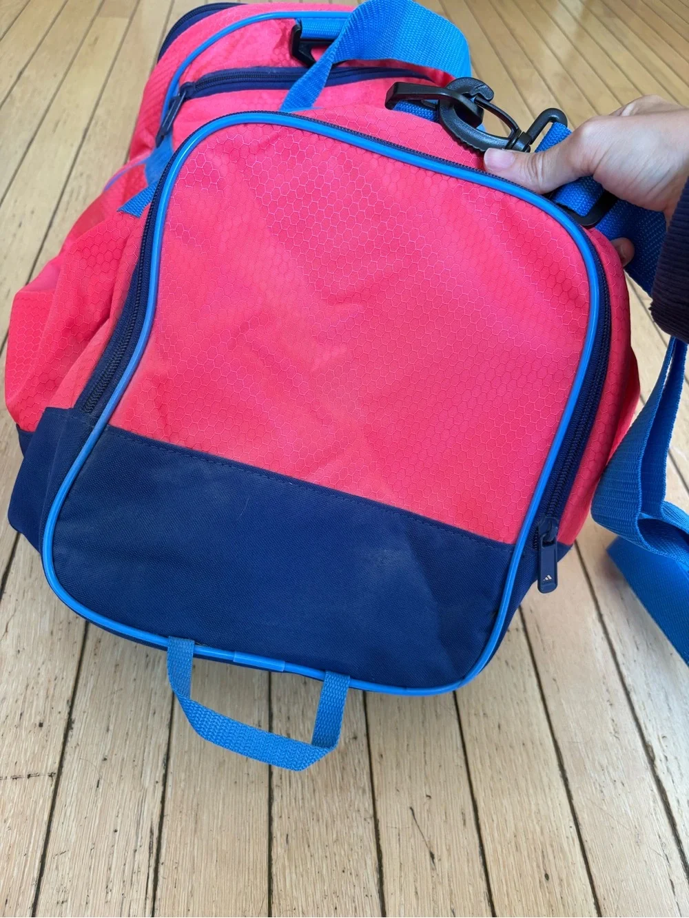 Adidas Defender Small Pink & Blue Duffel Sports Bag